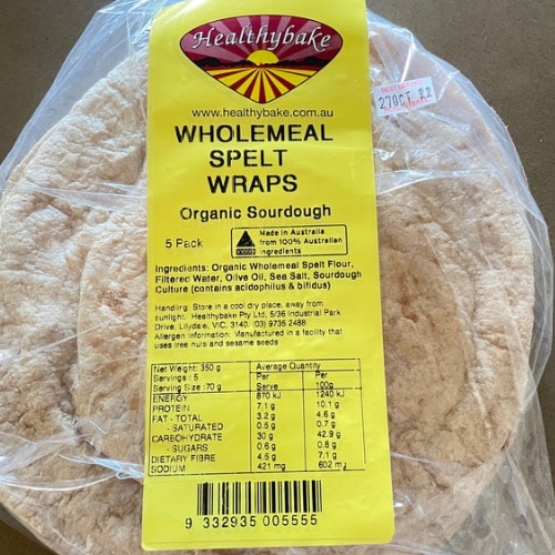 Healthybake Wholemeal Spelt Wraps Earthymamma